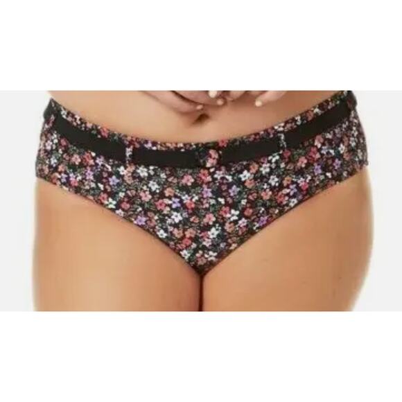 Time and Tru Women’s Small Boyshort Printed Floral black Bikini Bottom swimwear - Picture 1 of 4